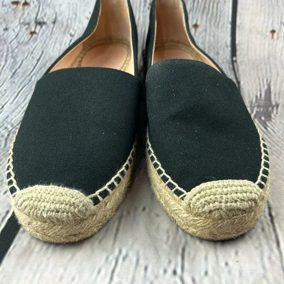 J.CREW Black Canvas Slip On Espadrille Flats - Picture 13 of 17